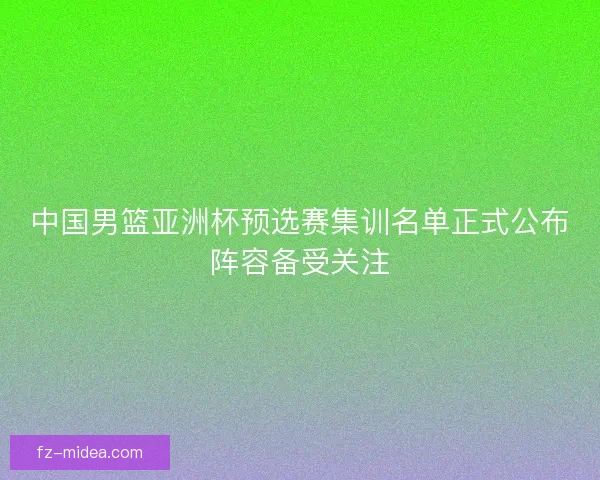 中国男篮亚洲杯预选赛集训名单正式公布阵容备受关注